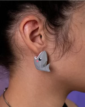 Köpek Balığı Figürlü Küpe (ÇİFT)